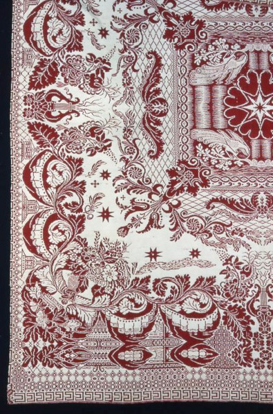 Coverlet, New York, c. 1850.