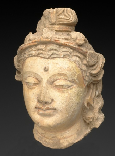 Head of a Bodhisattva, Kushan period, About 3rd/5th century.