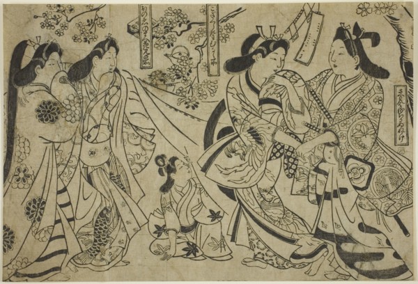 Flirtation under the Cherry Tree, c. 1684/98. Attributed to Sugimura Jihei.