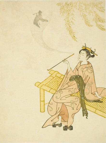 Smoking on a Bench, 1765. Attributed to Suzuki Harunobu.