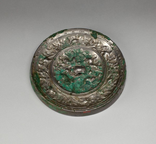 Mirror with "Lion and Grapevine" Design, Tang dynasty (A.D. 618-907), 8th century.
