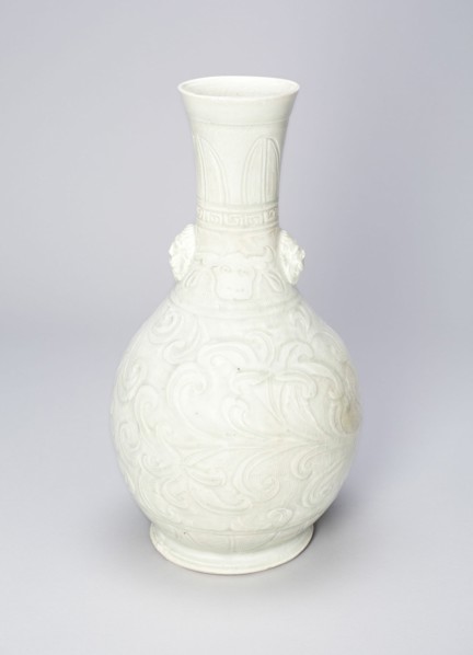 Vase with Ox Masks and Upright and Curling Leaves, Southern Song dynasty (1127-1279).