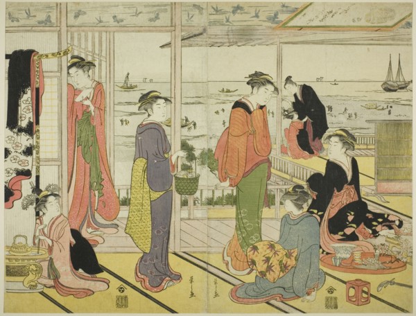 In a Pleasure House in Shinagawa (Shinagawa no rojo), late 18th-early 19th century.