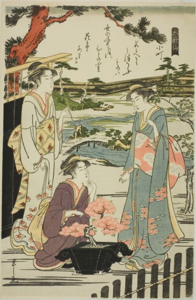 Komachi, from the series "Six Immortal Poets (Rokkasen)", c. 1789/90.