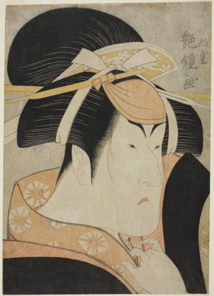 Nakayama Tomisaburo, c. 1800. Kabuki actor playing a woman.