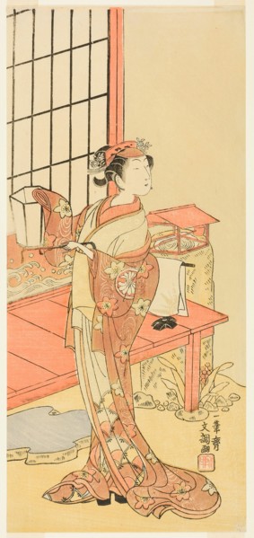 The Actor Segawa Kikunojo II, Possibly as Princess Ayaori in the Play Ima o Sakari Suehiro Genji (The Genji Clan Now at Its Zenith), Performed at the Nakamura Theater from the First Day of the Elevent...