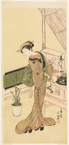 Waitress at the Owariya Teahouse, c. 1768.