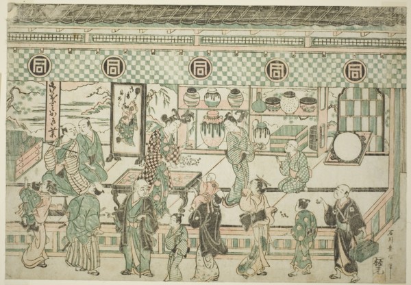 The Shop of Sanogawa Ichimatsu, c. 1743.