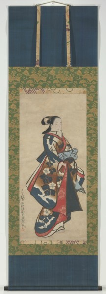 Standing Beauty in Blue Kimono, c. 1711-16.
