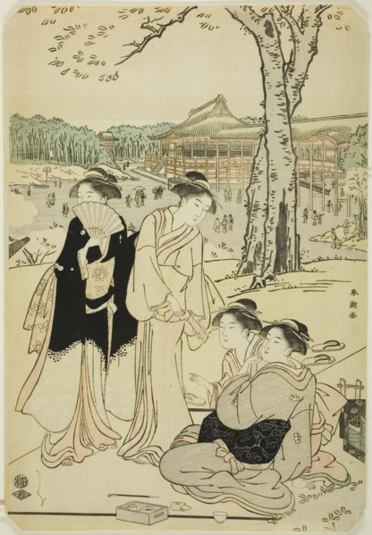 Viewing Cherry Blossoms at Ueno, c. 1780/1801.