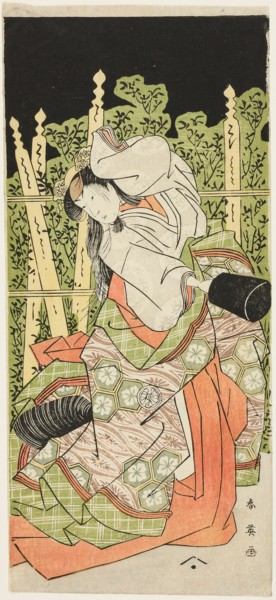 The Actor Segawa Kikunojo III, Possibly as Ono no Komachi, in the Final Part of Act Five of the Play Komachi-mura Shibai no Shogatsu (Komachi Village: New Year at the Theater), Performed at the Nakamu...