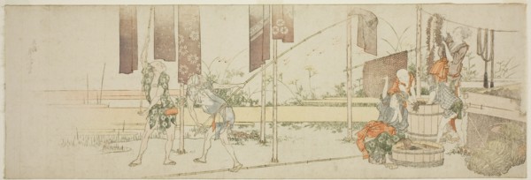 Hanging up dyed cloth, Japan, c. 1805.