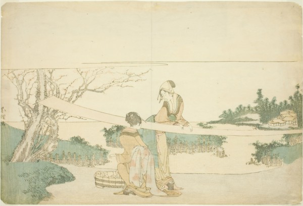 Two women stretching cloth, Japan, c. 1797/98.