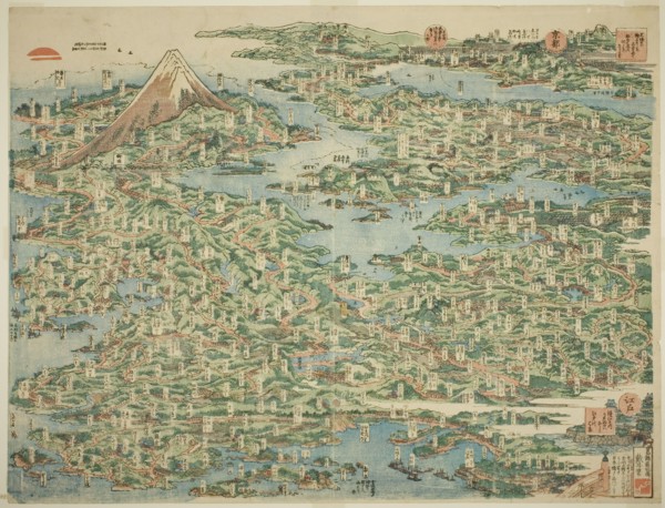 The Famous Places on the Tokaido in One View (Tokaido meisho ichiran), Japan, 1818.
