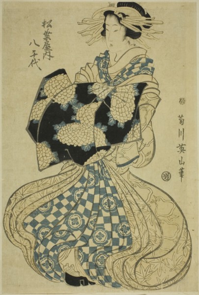 The courtesan Yachiyo of Matsubaya, from an untitled series of courtesans on parade, Japan, c. 1814.