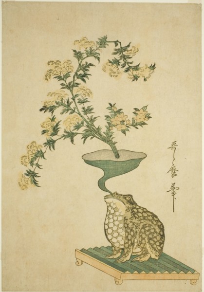 An Arrangement of Valerian (Ominaeshi) and Chinese Bell Flowers (Kikyo), Japan, c. 1796.