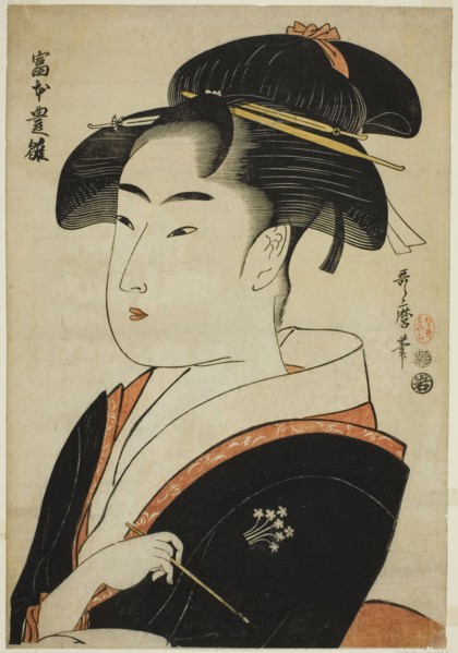 Tomimoto Toyohina, from the series "Famous Beauties of Edo (Edo komei bijin)", Japan, c. 1793/94.