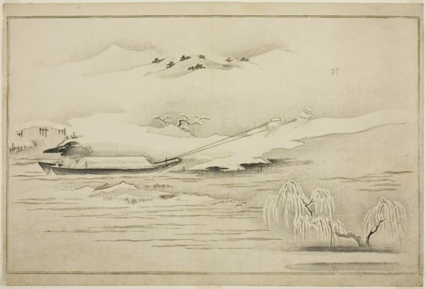 Towing a Barge in the Snow, from the album The Silver World, Japan, 1790.