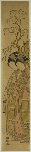 Couple Walking under Willow Tree, Japan, c. 1770/75.