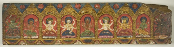 One of a Pair of Magical Charms (Dharani) Manuscript Covers, 18th century.