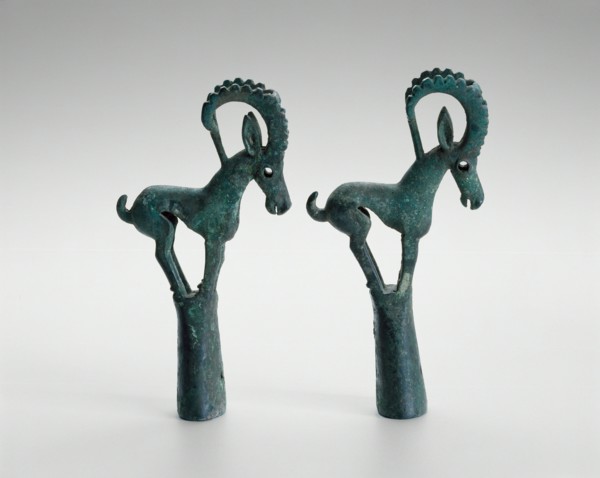Pair of pole tops with Ibex, 6th/4th century B.C.