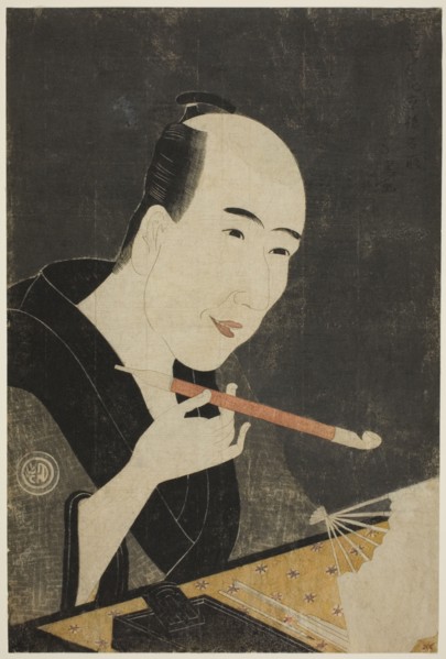 Portrait of Santo Kyoden, the Master of Kyobashi (Edo hana Kyobashi natori), c. 1795.