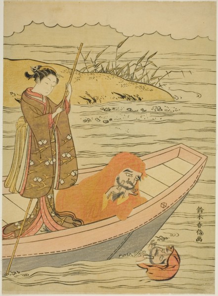 Daruma looking at his reflection, c. 1767/68.