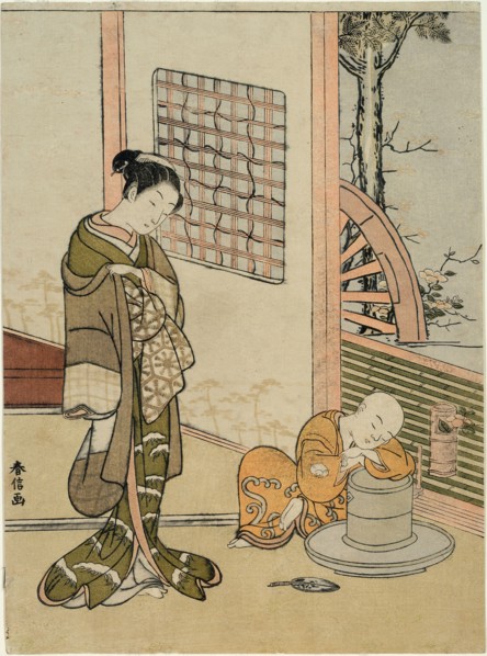 The Sleeping Tea-Boy (parody of Hokaso), c. 1767.