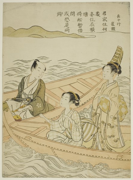 Meeting on the River (parody of Hakurakuten), c. 1767.