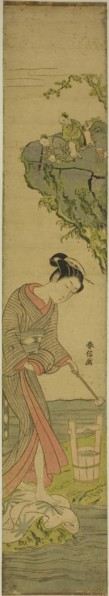 Two Sages Gazing at a Beauty Treading Cloth (parody of Kume Sennin), c. 1769.