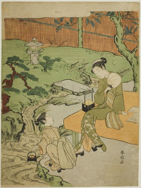 Two Girls Enjoying the Evening Cool in a Garden, c. 1765/70.