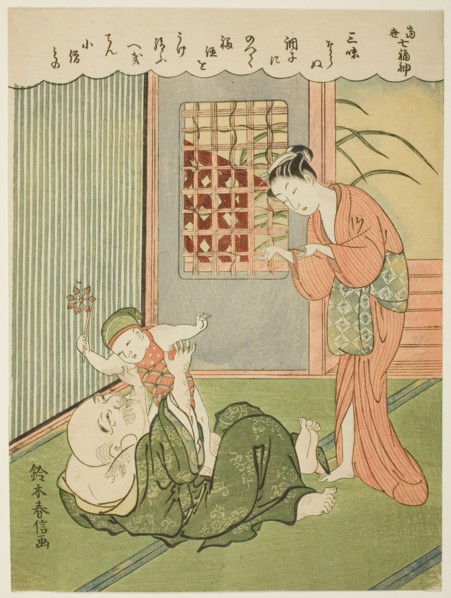 Hotei, from the series "The Seven Gods of Good Luck in Modern Life (Ukiyo shichi fukujin)", c. 1769.