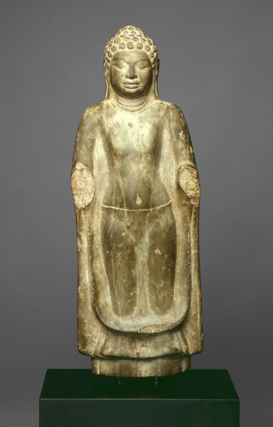 Standing Buddha, Dvaravati period, 8th century.