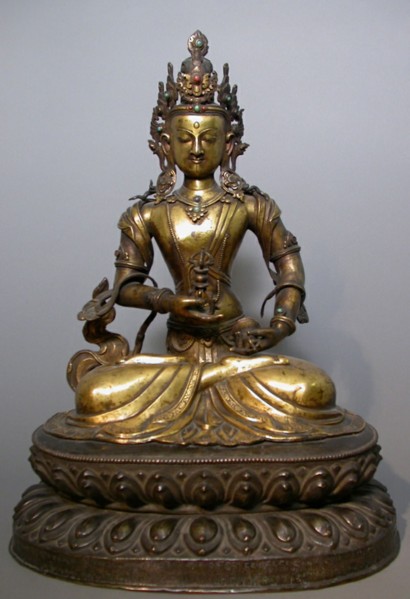 Buddhist Deity Vajrasattva with Bell (Ghanta) and Thunderbolt (Vajra), 18th century.