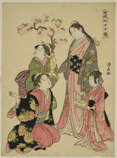A Noble Young Lady, from the series "A Mirror of Feminine Manners (Onna fuzoku masu kagami)", c. 1790.