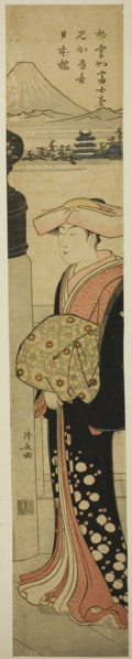 Finely-Dressed Woman Crossing Nihonbashi Bridge, c. 1783.
