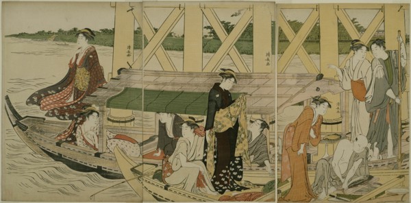 Pleasure Boats below Azuma Bridge, c. 1784.