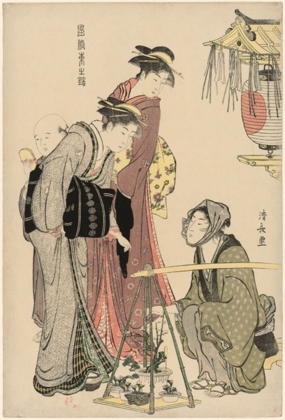 Buying Potted Plants, from the series "A Brocade of Eastern Manners (Fuzoku Azuma no nishiki)", c. 1783/84.