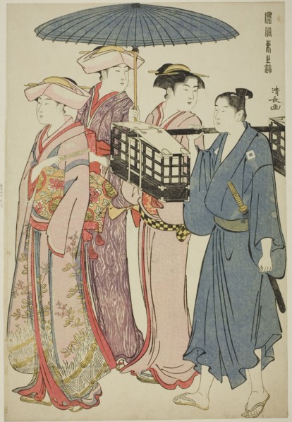Going to a Picnic, from the series "A Brocade of Eastern Manners (Fuzoku Azuma no nishiki)", c. 1783/84.