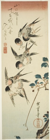 Swallows and Cherry Blossoms, early 1830s.