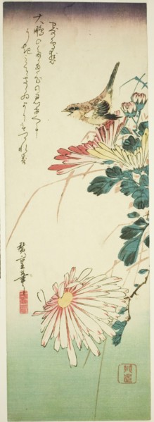 Bird and chrysanthemums, 1830s.