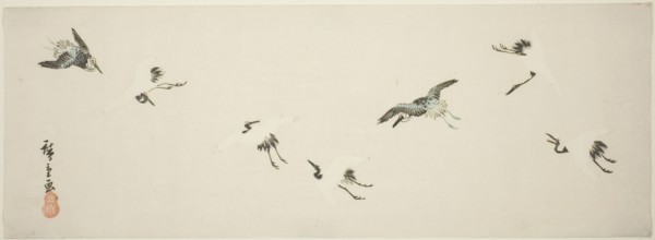 Cranes in flight, n.d.