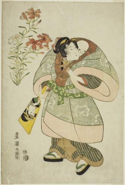 Pinks: nurse and baby, from an untitled series of beauties and flowers, 1812.