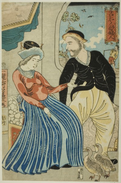 Russian's Love for a Lady (Oroshiyajin fujin wo aisu), 1860.