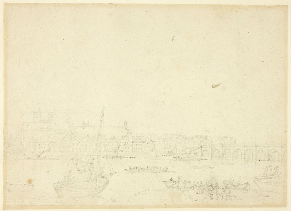 Study for View of Westminster Hall and Bridge, from Microcosm of London, c. 1810.