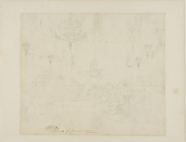 Study for House of Commons, from Microcosm of London, c. 1808.