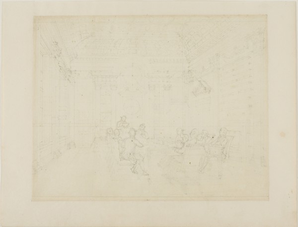 Study for Board Room of the Admiralty, from Microcosm of London, c. 1808.