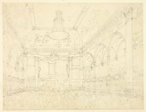 Study for Pantheon Masquerade, from Microcosm of London, c. 1809.