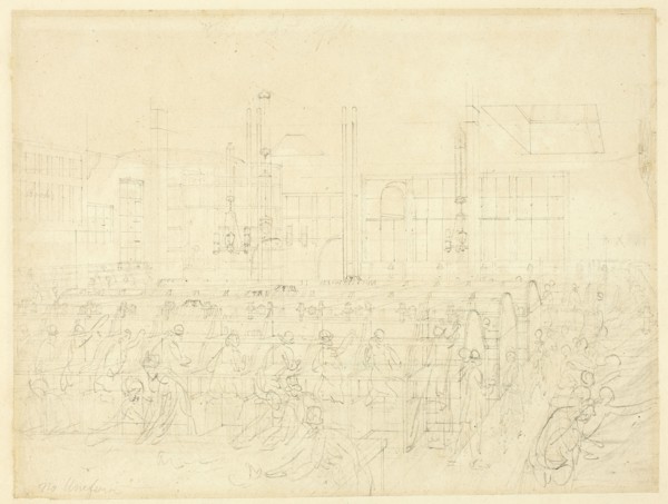Study for The Post Office, from Microcosm of London, c. 1809.