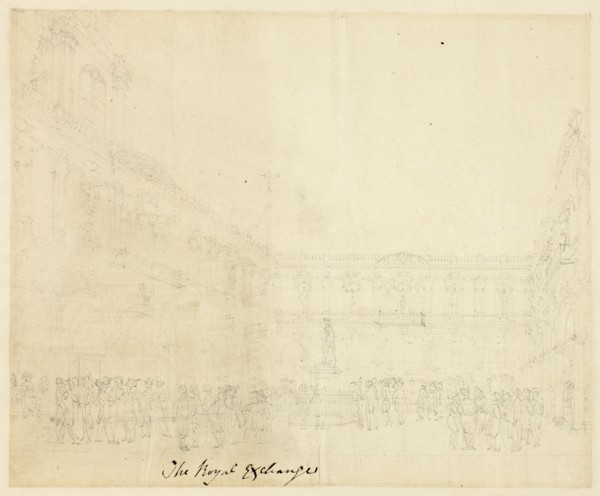 Study for The Royal Exchange, from Microcosm of London, c. 1809.